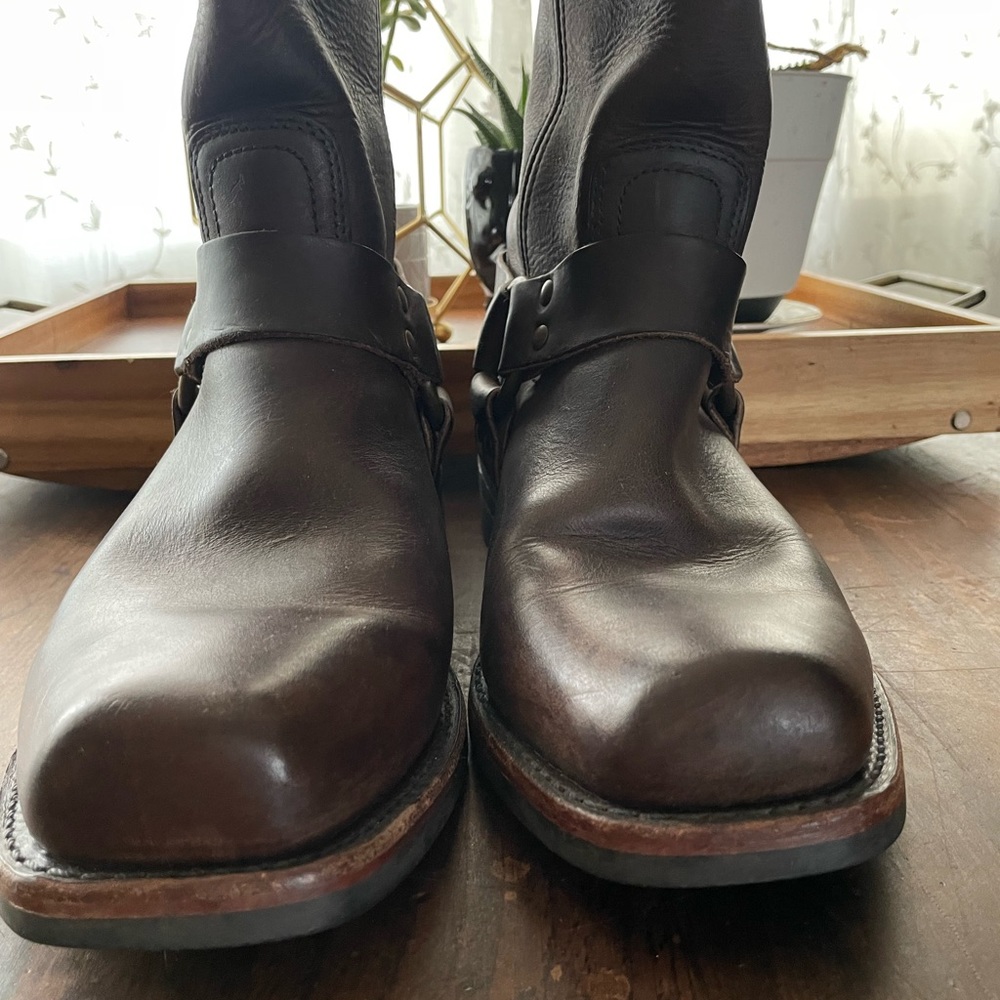 Frye motorcycle boots.